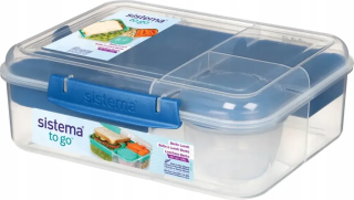 Obedový box Sistema Lunch To Go 1650 ml zelený a priehľadný